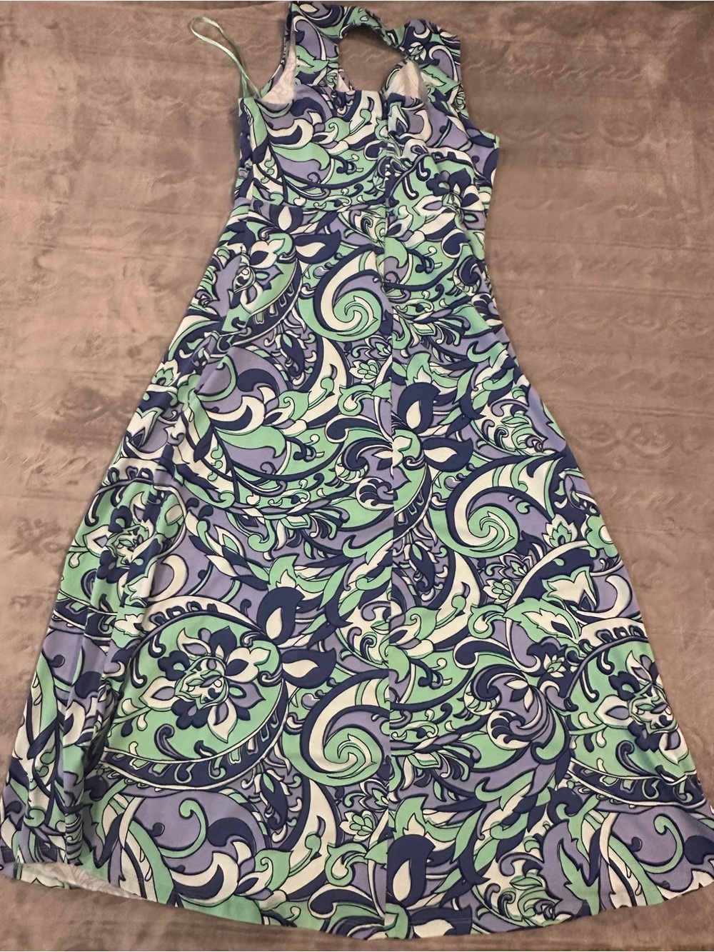 Talbots Women's Sleeveless Dress Paisley Floral Print Multicolor Size M Petite
